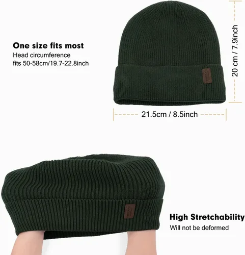 Vista 3 de Wmcaps Gorro de invierno para hombres y mujeres, gorro de punto suave y cálido con forro polar
