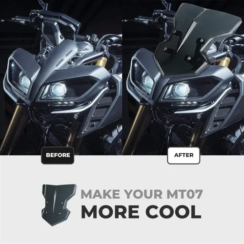 Vista 4 de GLoyer Motorcycle Windshield Compatible with MT09 Windshield MT09 2018 WindScreen MT-09 2019 Parabrisas FZ-09 Motorcycle Accessories FZ09