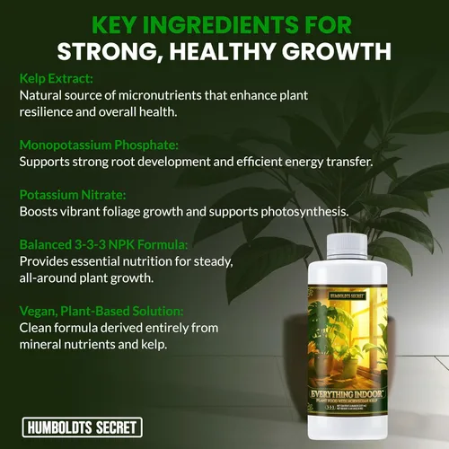 Vista 3 de Humboldts Secret Everything - Alimento para plantas de interior 3-3-3 Fertilizante líquido multiusos con algas noruegas Apoya el crecimiento