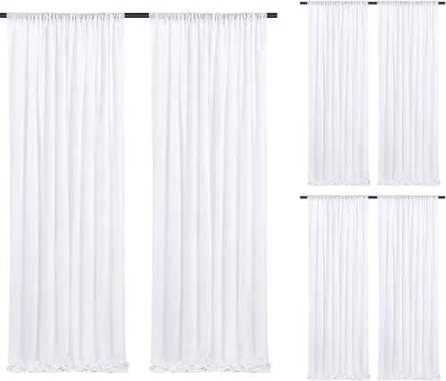 Vista 27 de Cortinas de fondo de lentejuelas con purpurina azul bebé, 2 piezas de 2 x 8 pies, telón de fondo de fiesta de baby shower para niños, hermosas
