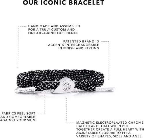 Vista 3 de Rastaclat Pulseras ajustables originales trenzadas a mano I Love U y parejas para hombres de todas las edades Mujeres Poliéster