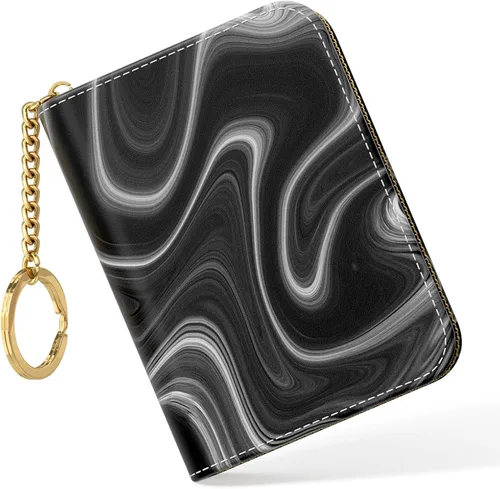 Vista 29 de Nipichsha Tarjetero para Tarjetas de Crédito, Tarjetero Pequeño de RFID para Mujeres, Tarjetero de Cuero Delgado, Modas Hoja de arte abstracto