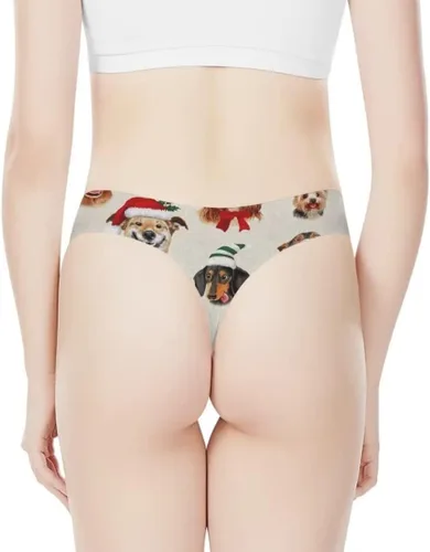 Vista 4 de Dellukee Ropa interior sexy de tanga para mujer, de corte alto, transpirable, elástica, cómoda, calzoncillo