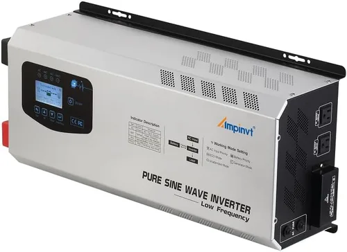 Vista 11 de Ampinvt Inversor de Potencia de Onda Sinusoidal Pura 5000W Pico 15000 Watts 24V DC a 120/240V AC Fase Dividida con Cargador AC de Batería, Inversor