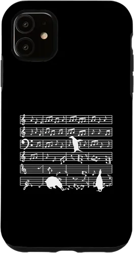 Vista 8 de iPhone 16 Notas musicales con pingüino en partitura musical - Estuche para profesor de música
