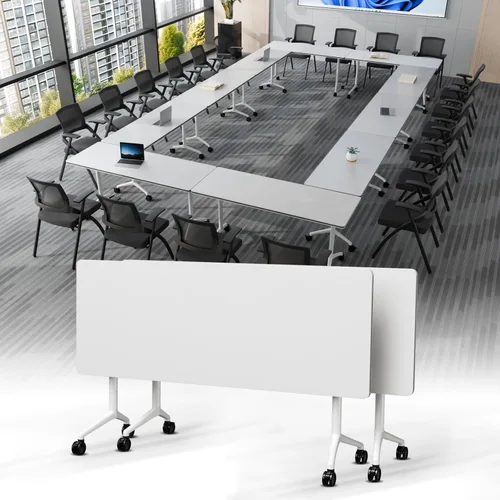 Vista 16 de Mesa de conferencias plegable, mesa de sala de conferencias con ruedas, mesa de conferencias plegable modular, mesas de reuniones de entrenamiento