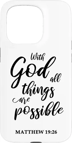 Vista 14 de Christian Message Faith Jesus Matthew 19:26 Case for iPhone 17