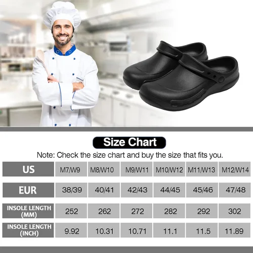 Vista 5 de Zapatos de chef unisex resistentes al aceite zuecos de chef zapatos de enfermería zapatos de cocina para hombres zapatos de trabajo impermeables