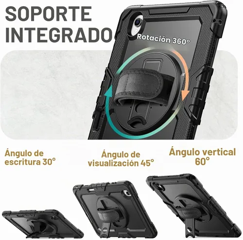 Vista 4 de HXCASEAC Funda para Samsung Galaxy Tab S11 (2025) de 11 pulgadas, diseño a prueba de golpes con protector de pantalla/correa de mano/soporte para S