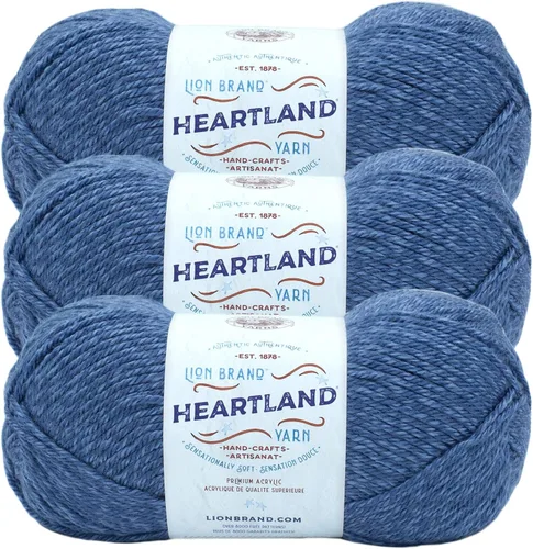 Vista 84 de Lion Brand Yarn Heartland Yarn, Hilo de Peso Medio para Tejer, Ganchillo y Manualidades, 1 Paquete, Great Smoky Mountains Grandes Montañas Humeantes