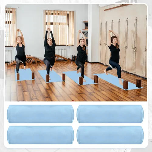 Vista 7 de Breling Paquete de 4 toallas de yoga calientes de 72 x 24 pulgadas, tapete de microfibra antideslizante, absorbente de sudor, suave, tapete esencial