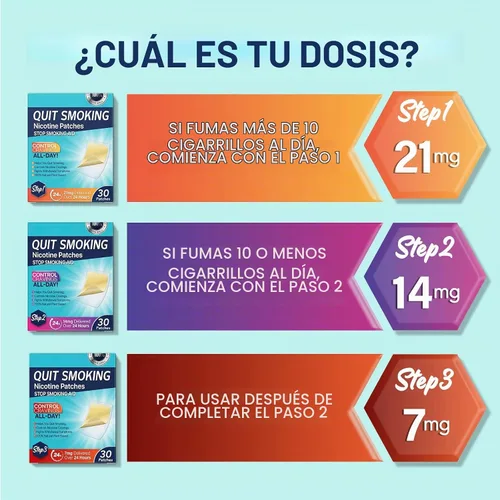 Vista 8 de Parches para Dejar de Fumar Paso 1 Ayudas para Dejar de Fumar, 30 Unidades de Parches para Dejar de Fumar que Funcionan con 2 Semanas, Parche