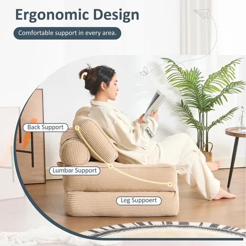 Vista 4 de Afuson Silla Cama Plegable, Sofá Cama Futón, Sofá de Piso para Adultos, Silla Cama para Sala de Estar, Sofá de Descanso, Sofá Cama Convertible