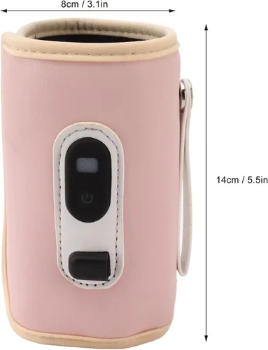 Vista 6 de HEEPDD Calentador de biberones portátil con 5 ajustes de temperatura, alimentado por USB, 3 minutos, calor rápido, tamaño compacto, para leche