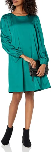 Vista 4 de The Drop shopdandy - Vestido elástico sedoso con cinturón para mujer