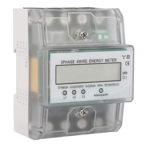 Vista 9 de Medidor de energía digital de 3 fases KWh Monitor 220V/380V 4P LCD Medidor de consumo de energía para sistemas eléctricos comerciales industriales