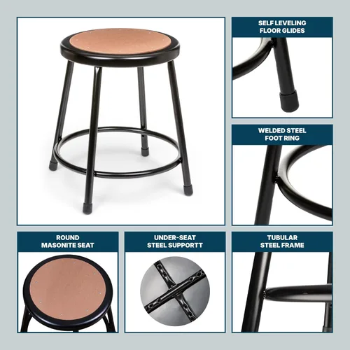 Vista 6 de OEF Furnishings OEF6218-10/2 Taburete redondo multiusos de grado comercial prémium