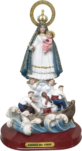 Vista 2 de Caridad Del Cobre Estatua Virgen Caridad Del Cobre - Figura Virgen de Nuestra Señora de la Caridad (5 pulgadas)