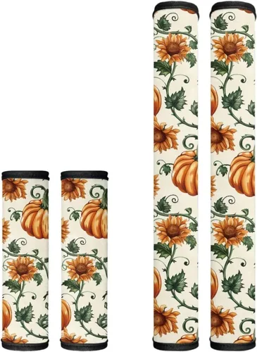 Vista 48 de Juego de 4 fundas protectoras de repuesto para manija de puerta de refrigerador con temática de té de la tarde para microondas, horno, refrigerador