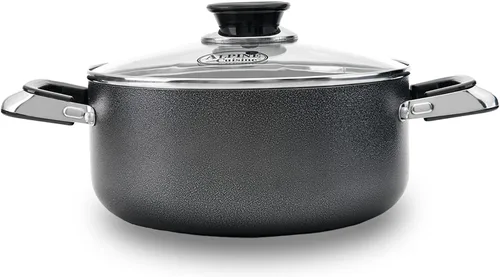 Vista 15 de Alpine Cuisine Olla antiadherente de 2.2 cuartos de galón con tapa de vidrio templado y asas de transporte, utensilios de cocina multiusos, horno
