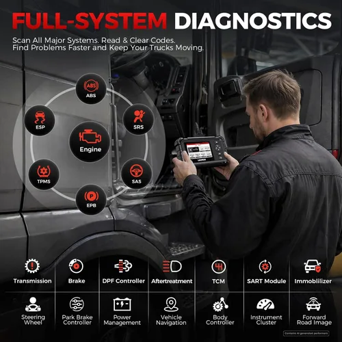 Vista 10 de Launch Escáner de camión resistente CRP129HD con regen DPF y más de 7