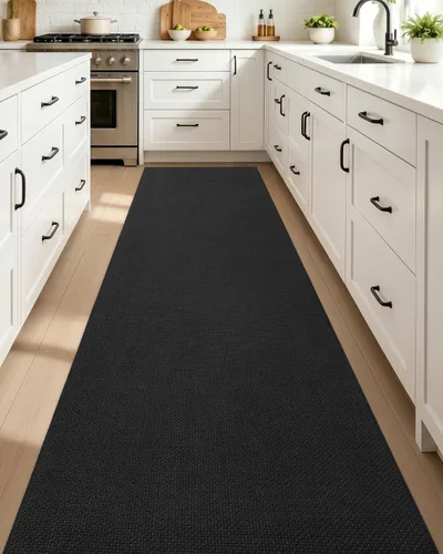 Vista 18 de Color&Geometry - 2 alfombras y tapetes de cocina antideslizantes, lavables, absorbentes, fáciles de limpiar, tapetes de cocina para frente del Caqui