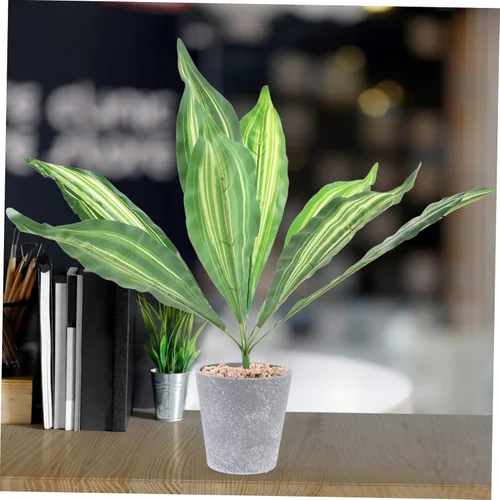Vista 7 de Garneck 2pcs Artificial Tiger Piranha Interior Fake Plant Película Hoja Green1
