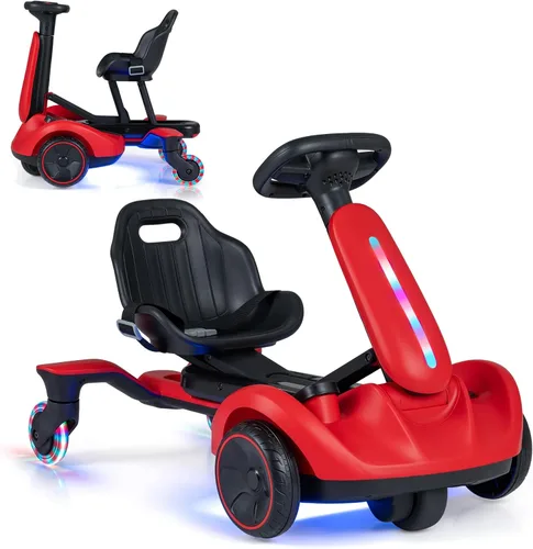 Vista 10 de GLACER Go Kart a la deriva de 6V con giro de 360°, asiento ajustable de 2 Negro