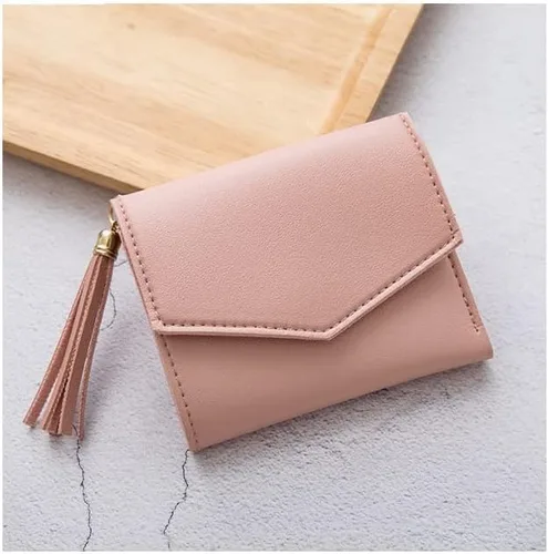 Vista 7 de Cartera con tarjetero RFID para mujer, billetera delgada, plegable, multitarjeta, con cremallera, monedero, Rosa., Compacto