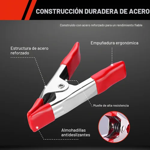 Vista 4 de WORKPRO W001401A - Juego de abrazaderas de resorte de acero de 20 piezas, 15 abrazaderas de 3/4 pulgadas, 5 abrazaderas de 1 pulgada para trabajo