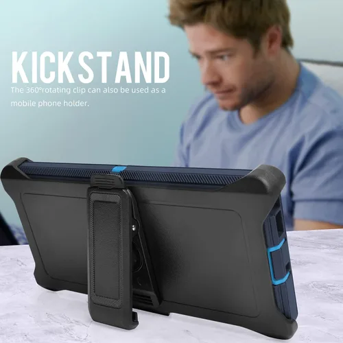 Vista 5 de Funda para Samsung Galaxy S22 Ultra 5G, azul almirante con clip para cinturón, grado militar, resistente al agua, a prueba de golpes, a prueba