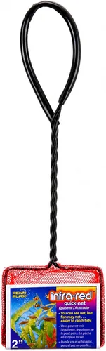 Vista 13 de Penn-Plax Quick-Net Aquarium Fish Net - Fine Mesh, Vinyl-Covered Braided Handle - Small Aquarium Cleaning Tool for Gentle Fish Handling - Use in