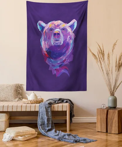 Vista 166 de Ambesonne Tapiz de arte afro, hombre negro fuerte con una corona de trazos impresión de pintura moderna, decoración de tela para colgar en la pared