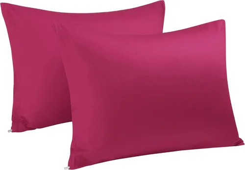 Vista 14 de uxcell Fundas de almohada tejidas de 100% algodón egipcio, fundas de almohada suaves y transpirables con cierre de cremallera, 2 fundas de almohada