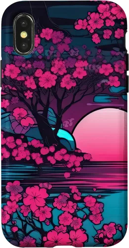 Vista 5 de Synthwave Cherry Blossoms Case for iPhone 17