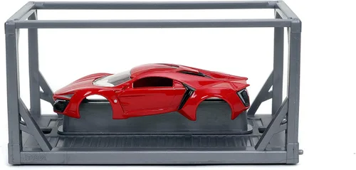 Vista 3 de Jada Toys Fast & Furious 1:55 Lykan Hypersport Build N' Collect - Kit de modelo, juguetes para niños y adultos, color rojo