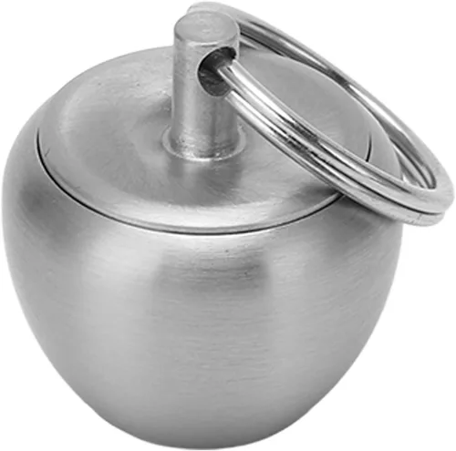 Vista 7 de Caja de acero inoxidable, mini caja pequeña de metal portátil, tarro sellado, llavero, organizador de acero inoxidable, soporte para llavero