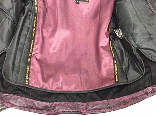 Vista 6 de Chaqueta de cuero negro para mujer con brazo arrugado DETALILIING