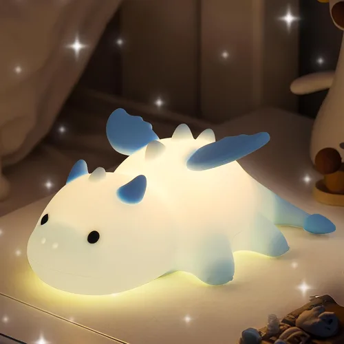 Vista 14 de Luz Nocturna de Axolotl, Linda Luz Nocturna para Niños, Lámpara Nocturna de Silicona para Guardería de Animales, Luz Nocturna LED Recargable