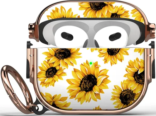 Vista 21 de Maxjoy Funda para AirPods 3 con cerradura, funda protectora rígida de 3ª generación para AirPod de 3ª generación para mujeres y hombres con llavero