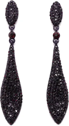 Vista 16 de EVER FAITH Pendientes colgantes de cristal austriaco para boda y baile de graduación, joyería con doble gota de agua para fiestas nupciales con 1