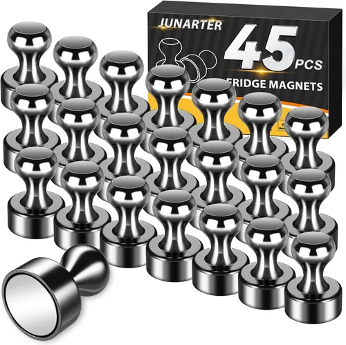 Vista 15 de Paquete de 20 Chinchetas Magnéticas, Imanes Negros Fuertes para Refrigerador, Imanes para Pizarra Blanca, Imanes para Refrigerador Fuertes, Imanes