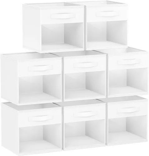 Vista 34 de DIMJ Cubo de almacenamiento, 6 paquetes de contenedores plegables con asas, contenedores de tela para organización, cubos organizadores