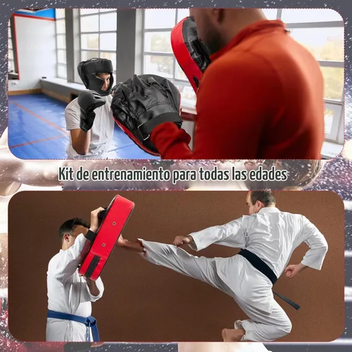 Vista 7 de Gemscream - Juego de Manoplas de Boxeo 10 en 1, Almohadillas de Patada Taekwondo, Manoplas de Boxeo, Almohadillas de Enfoque, Guantes de Boxeo