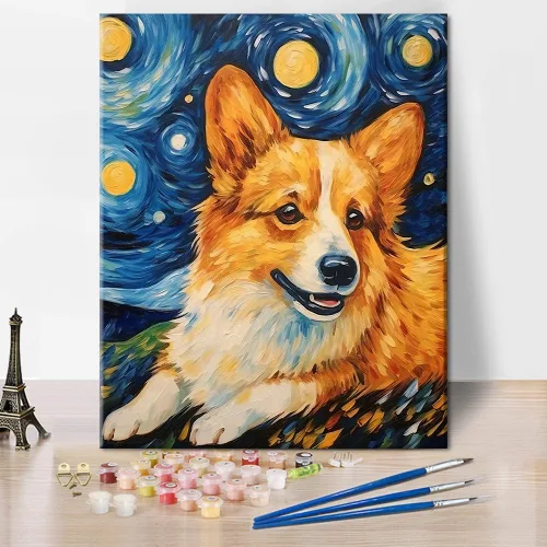 Vista 9 de TUMOVO Pintura de ciervos por números, pintura de flores por números para adultos, animales salvajes, pintura por números, niños sobre lienzo