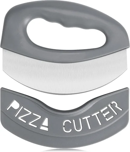 Vista 15 de Urbanstrive Cortador de Pizza de Acero Inoxidable para Trabajo Pesado con Tapa, Cuchillo de Pizza de Hoja Súper Afilada Cortador de Pizza Balancín