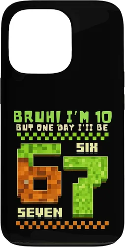Vista 10 de Bruh I'm 10 But One-Day I'll Be 67 Retro 10th Birthday Kids Case for iPhone 17