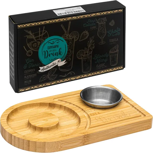Vista 9 de Juego de borde de sal para margaritas Timani, borde de vidrio de madera de bambú, herramienta de barman para cócteles y margaritas, borde de azúcar