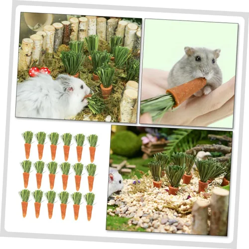 Vista 8 de 18 Pack Bunny Hamster Carrot Chew Toys for Dental Wear