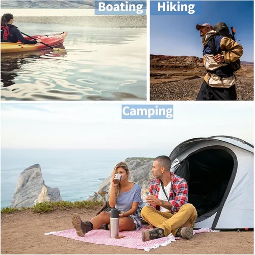 Vista 7 de Bolsas secas impermeables, paquete de 3 (5 L, 10 L, 20 litros), bolsas de almacenamiento ligeras e impermeables para viajes, canotaje, pesca